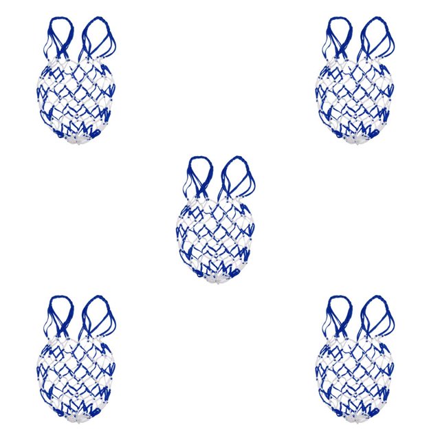 mmirethe 1/2/3/5 Sac de Rangement en Filet pour Ballon de Basketball Pratique et Durable Bleu Blanc 5 Pcs