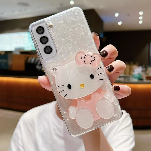 Fundas de teléfono Premium Hello Kitty con espejo de maquillaje para Samsung S23 20 21 22 Ultra S21 S20 FE S20 21 23PLUS Fivean unisex