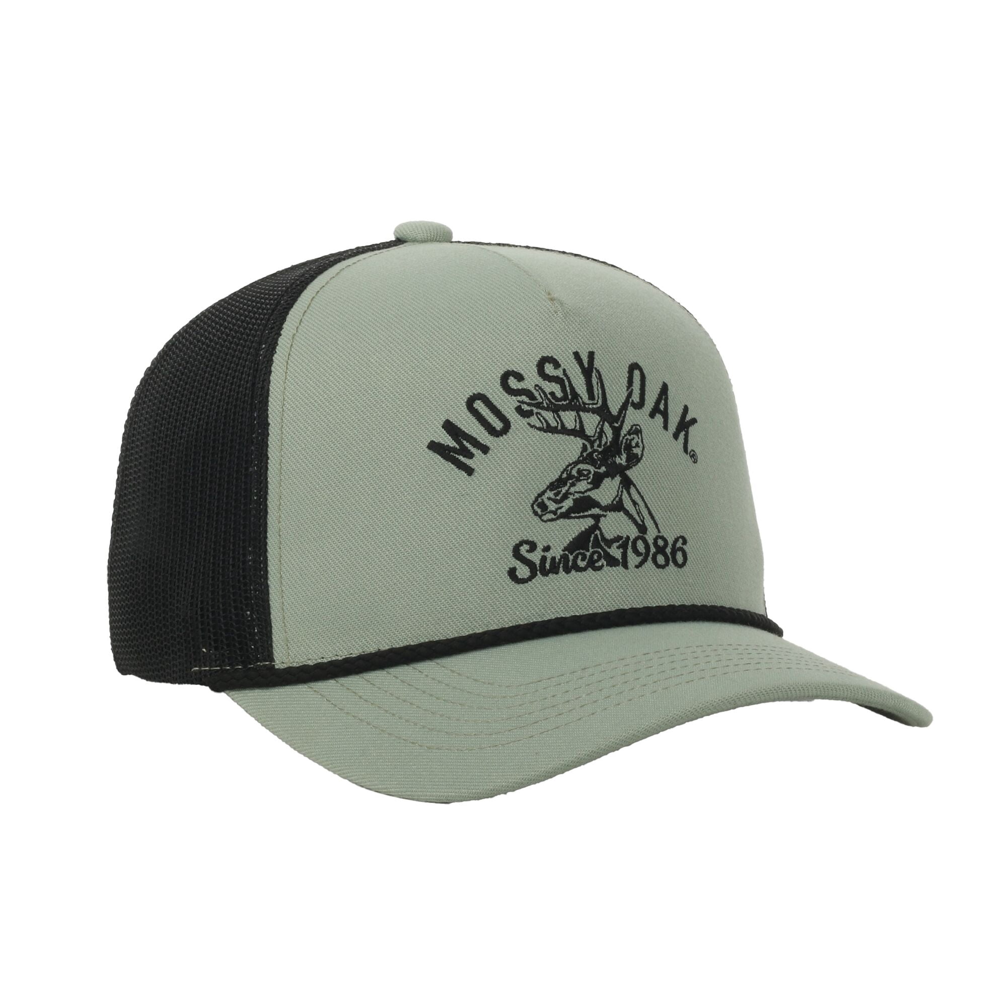 Mossy Oak® Pistachio 5-Panel Cap – Structured Mesh Back, Embroidered Logo, One Size