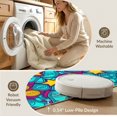 thumbnail image 5 of ODIKA 4'x6' Washable Area Rug Contemporary Cartoon Panel Vivid Graphics Fun Money Symbol Design for Dorm Room, Small Living Stain Resistant Low Profile, Easy Care, 5 of 7