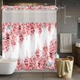 thumbnail image 5 of No Hook Red Wisteria Shower Curtain with Snap in Liner Set, Sprinng Summer Pastoral Flowers Botanical Waterproof Fabric Bathroom Curtains with See Through Top Window, Hotel Style Modern 66 x 72 Inch, 5 of 9