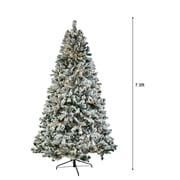 SalonMore 7.5ft 1450 Branch Pre-lit Christmas Tree, Holiday Decoration Flocked Snow Artificial Tree