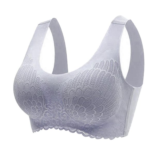 bralettes para mujer Wirefree Soft Pads Sujetador Tops Gym Workout Sport Sujetador Bustier Crop Top Grey_M Magideal bralettes para mujer