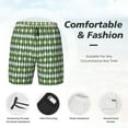 thumbnail image 5 of Sigee Light Green Squares Print Mens Swim Trunks with Compression Liner Quick Dry Swim Stretch Beach Shorts with Pockets,S-3XL, 5 of 7