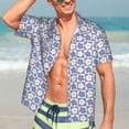 thumbnail image 5 of KLL Men's Hawaiian Shirt Short Sleeve Button Down Beach Shirts-Plaid Flowers, 5 of 5