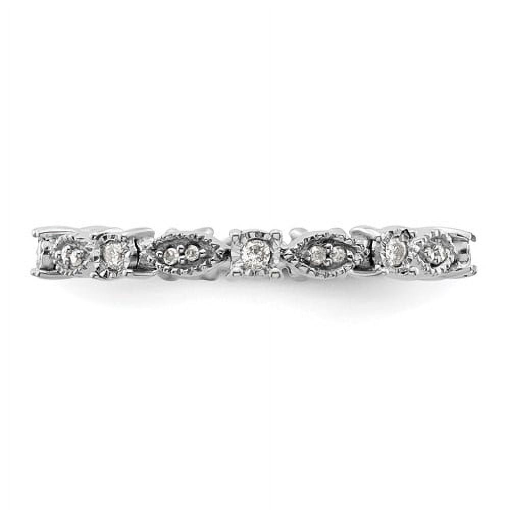 Diamond Sterling Silver Polished Ring