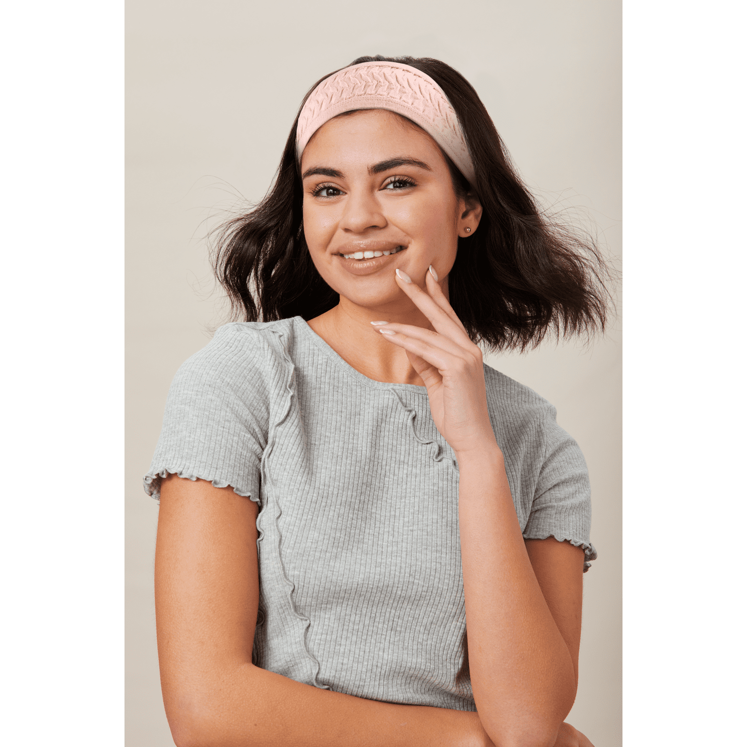 Scunci Luxe by Conair Textured Headwrap, Blush, Gentle Hold Hair Accessory, 1 Count