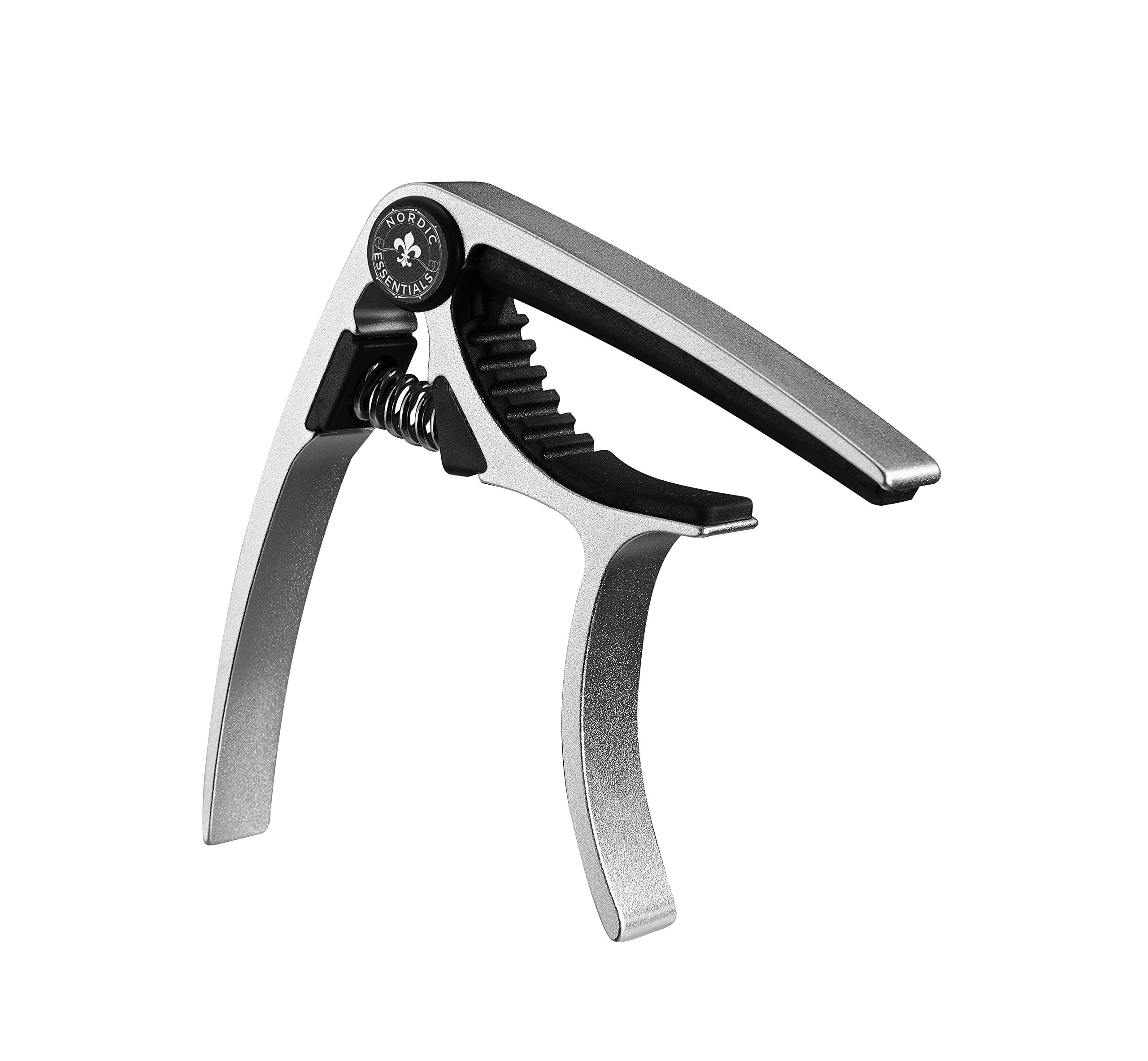 Nordic Essentials Guitar Capo 2-Pack for Acoustic Guitar, Ukulele, Banjo, Mandolin, Bass - Black & Silver