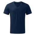 thumbnail image 3 of BOBOGOJP T-Shirts pour Hommes Manches Courtes Col Rond T-Shirts en Coton pour Hommes (Marine,TTG), 3 of 5