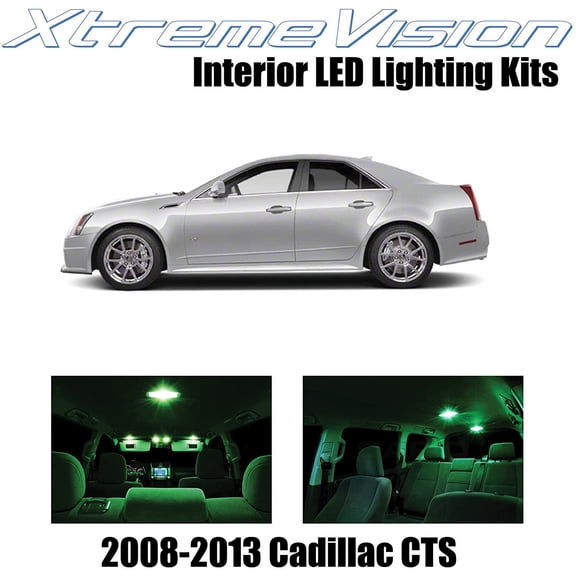 XtremeVision Interior LED for Cadillac CTS 2008-2013 16 pcs Green Interior LED Kit Installation Tool