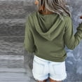 thumbnail image 4 of Vedolay Fall Tops Women's Half Zip Sweatshirts Cropped Hoodies Pullover Sweaters Fall Winter,Green XXL, 4 of 5