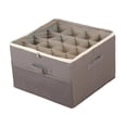 thumbnail image 3 of Organizador de zapatos, caja de zapatos, contenedor portátil plegable con asas y tapa transparente para zapatos planos, zapatillas, sandalias, armario Gris, 3 of 8