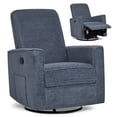 thumbnail image 3 of Evolur Raleigh Basic Glider |Recliner| Rocker, Blue Fog, 3 of 8