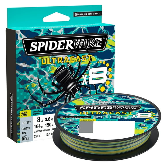 SpiderWire Superline Ultracast Braid, 328yd, Aqua Camo, 4lb Line