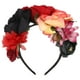 thumbnail image 1 of Diademas de flores rosas para Halloween, tocado para fiestas de Halloween, diadema única, 1 of 5