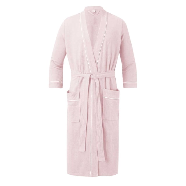 HBFAGFB Peignoirs pour Hommes Simples Confortables Pyjamas Longue Robe Vêtements de Maison avec Poches Rouge Taille TG