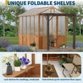 thumbnail image 4 of Ataucjin Wooden Greenhouse with Cedar Frame, 8x13FT Greenhouse Kit with Pergola, Outdoor Wood Greenhouses with Roof Vent, Wood and Polycarbonate Walk-in Greenhouses, 4 of 9