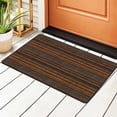 thumbnail image 2 of YFYANG 72"x48" Non-Slip Flannel Carpet Doormat, Living Room Bedroom Office Decorative Area Rugs, Indoor Brown Vintage Stripes Floor Mats, 2 of 7