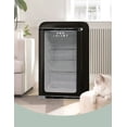 thumbnail image 3 of RED VELVET Mini Frigobar Retro de 95L con Puerta de Cristal y Estilo Vintage - Ideal para Conservar tus Alimentos y Bebidas con Elegancia y Estilo, 3 of 9