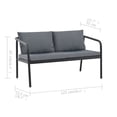 thumbnail image 4 of vidaXL 2 Seater Patio Sofa with Cushions Gray Aluminum, 4 of 7