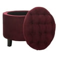 thumbnail image 3 of SAFAVIEH Amelia Contemporary Glam Tufted Storage Ottoman, Red Velvet, 3 of 10