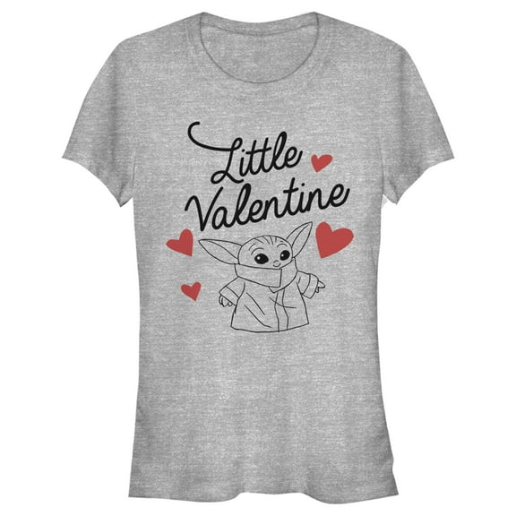 Junior's Star Wars: The Mandalorian The Child Little Valentine  Graphic Tee Athletic Heather 2X Large