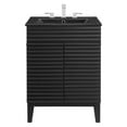 thumbnail image 4 of Modway Render Mid-Century Modern Wood Bathroom Vanity in Black, 4 of 9