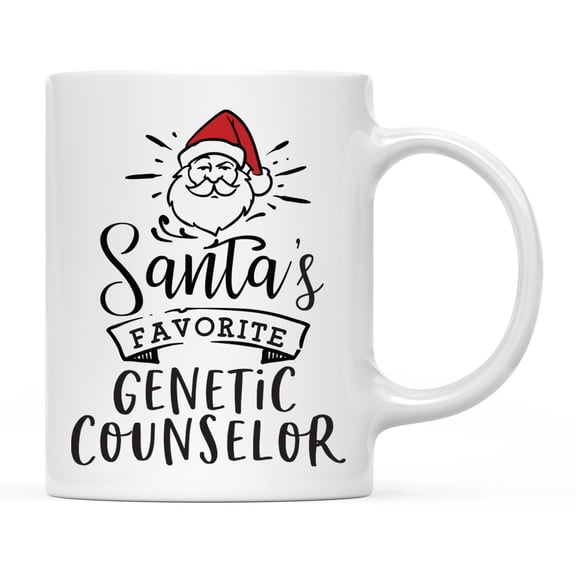 Koyal Wholesale Santa Claus Ceramic Coffee Mug, Santa's Favorite Genetic Counselor