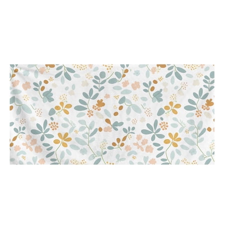 Vodetik Store Floral Print Bath Towels Flowers Plants Spa Towels Soft Absorbent Beach Towels 29.5×59in
