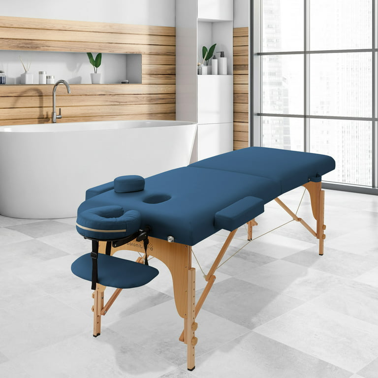 Luxton Home 3-Section Premium Memory Foam Massage Table with Rolling  Carrying Travel Case - Easy Set Up - Foldable & Portable - Adjustable  Height