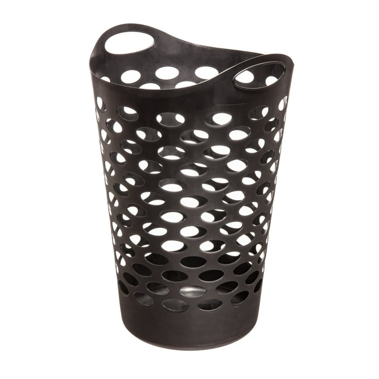 Mainstays Flexible Plastic Laundry Hamper Black, 2.2 Bushels