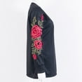 thumbnail image 4 of ITFABS Pull en Coton pour Femmes Manches Longues Broderie Tenue Ample, 4 of 5