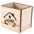 thumbnail image 1 of Brown Wooden Flower Pot Design for Home Decor Durable Plastic Planter Square 4.5x4.5x4.7 Inches, 1 of 3