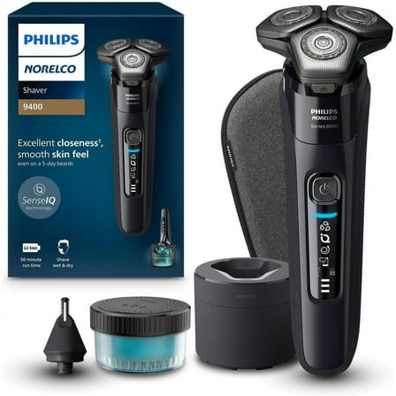 Philips Norelco Shaver Series 9400 Wet and Dry Electric Pop-up Trimmer With SenseIQ Technology