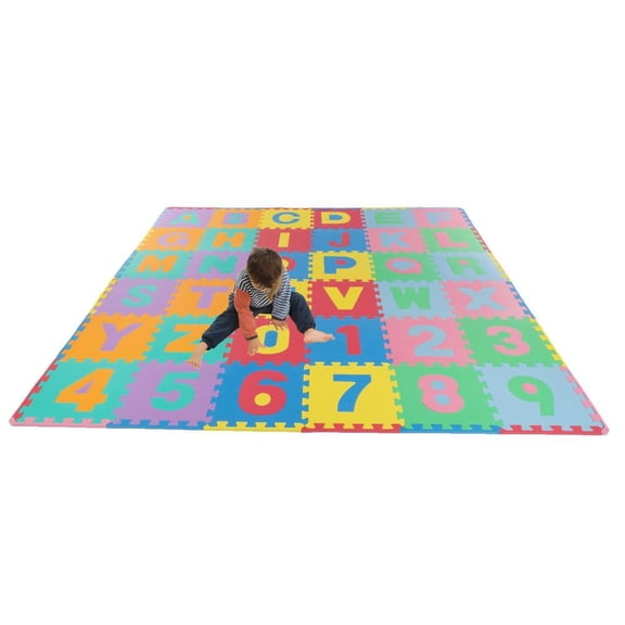 96-Piece Alphabet and Number Puzzle Foam Floor Playmat