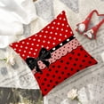 thumbnail image 4 of Valentines Day Bow Decor Pillow Cover 18x18 Inch Red Black Love Heart Polka Dot Festival Decoration Throw Pillow Covers Holiday Home Decorative Cushion Case for Couch, 4 of 6