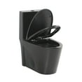 thumbnail image 2 of Fine Fixtures Dual-Flush Elongated One-Piece Toilet with High Efficiency Flush in Matte Black, 2 of 10