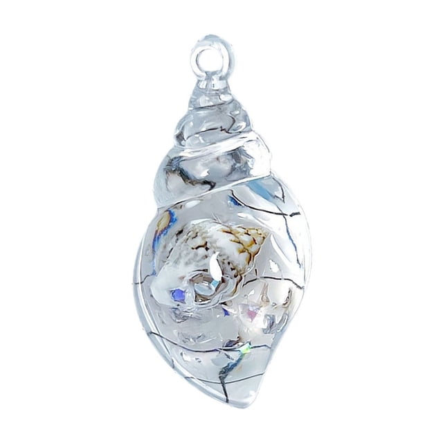 Collar de caracola de resina luminosa, colgante para bolso, decoración navideña