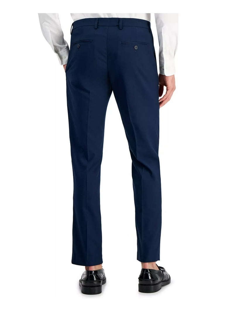 slim fit dress slacks Slim Fit Solid Linen Blend Pant – Perry Ellis main image 0