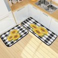 thumbnail image 3 of Sunflower Black White Buffalo Plaid Kitchen Mats Yellow Floral Lumberjack Check Kitchen Rugs Runner Laundry Rug Non Slip Floor Door Mats Soft Doormats Carpet Home Decor Set of 2, 3 of 6