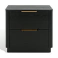 thumbnail image 2 of SAFAVIEH Couture Gabrietta Modern Nightstand with 2 Drawers, Black, 2 of 15