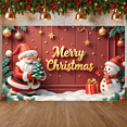 thumbnail image 3 of Festive Design Merry Christmas New Year Background Decor Snowman Holiday Banner for Celebration Indoor Decoration Party, 3 of 9