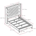 thumbnail image 3 of CorLiving Fairfield Upholstered Adult Queen Bed Frame with Tufted and Winged Headboard - Box Spring Required, 3 of 9