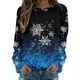 thumbnail image 1 of Gibobby Sudaderas para mujer navidad Sudadera casual de manga larga con cuello redondo y estampado de color degradado para mujer(Azul,M), 1 of 4