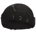 thumbnail image 7 of Slccxzc Gothic Beanie Winter Knit Hats Trendy Metal Pin Y2K Skull Cap Unisex, 7 of 7
