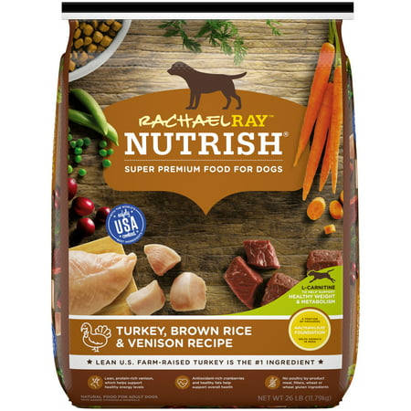 Rachael Ray Nutrish Natural Dry Dog Food, Turkey, Brown Rice & Venison Recipe, 26