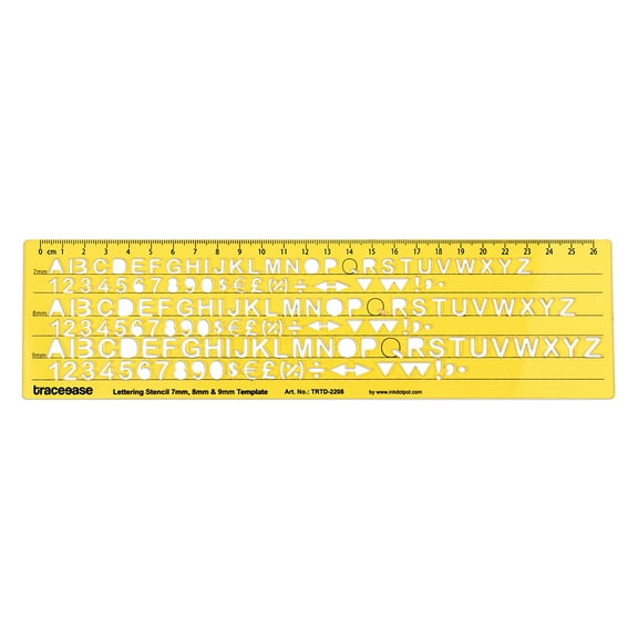 Traceease Upper Case,Numbers English Lettering Template Drafting Tools Alphabet Stencils-7mm-8mm-9mm Alphabet Letter Size
