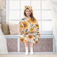 thumbnail image 7 of FORMRS Wearable Blanket Hoodie with Sleeves for Kids Cozy Flannel Sweatshirt, Watercolor Sunflowers and Leaves, 7 of 7