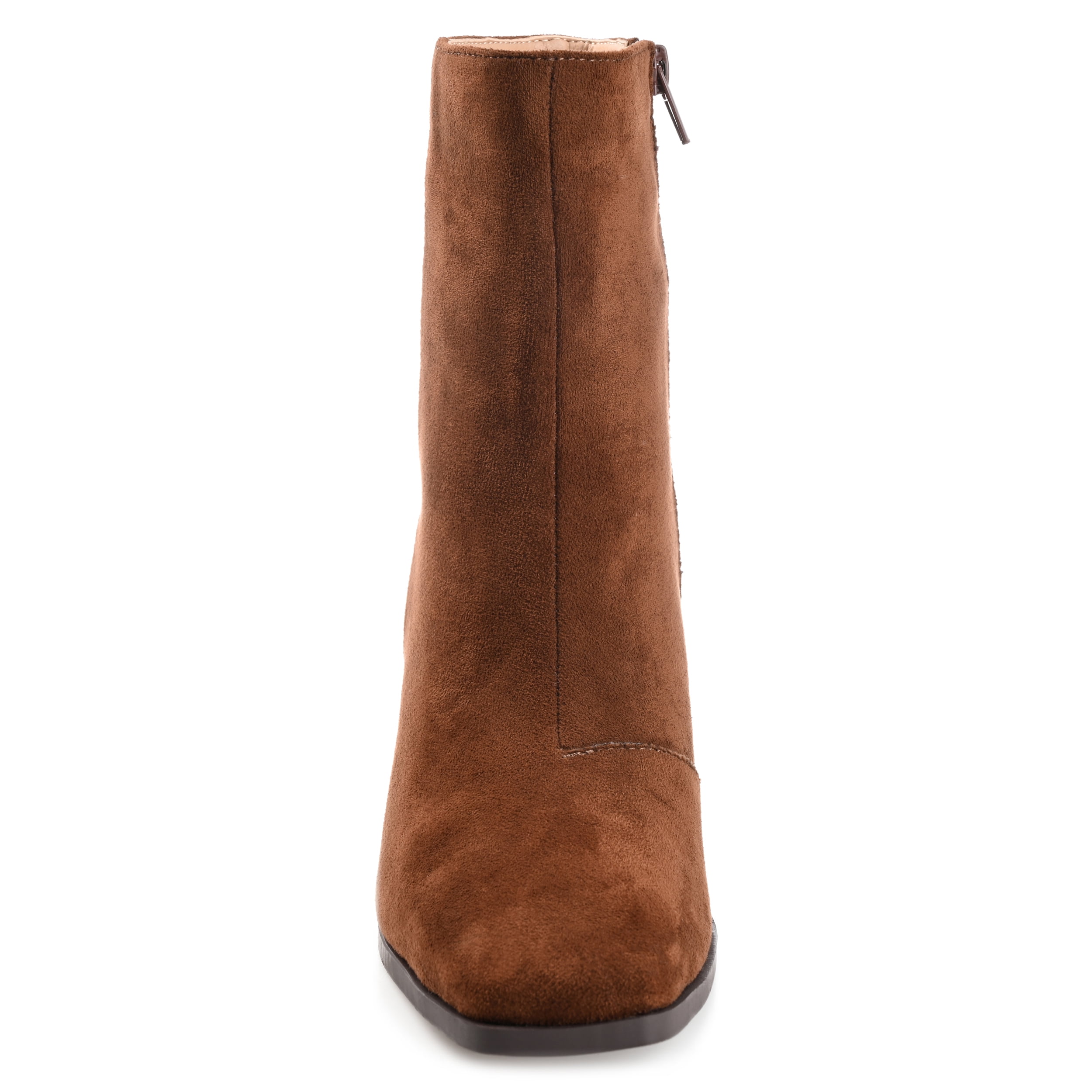 Journee Womens Sloann Inside Zip Stacked Heel Booties