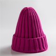 thumbnail image 4 of Minnieouse Sombrero Unisex mezclas de algodón sólido cálido HIP HOP sombreros de punto hombres gorras de invierno mujeres Skullies gorros para Sombreros Rosa roja Minnieouse AP000123-11, 4 of 6